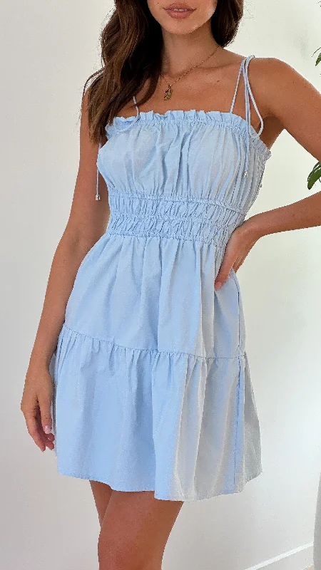 affordable midi dresses for summer -Cely Mini Dress - Blue