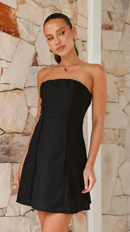 affordable midi dresses for summer -Daphnie Mini Dress - Black