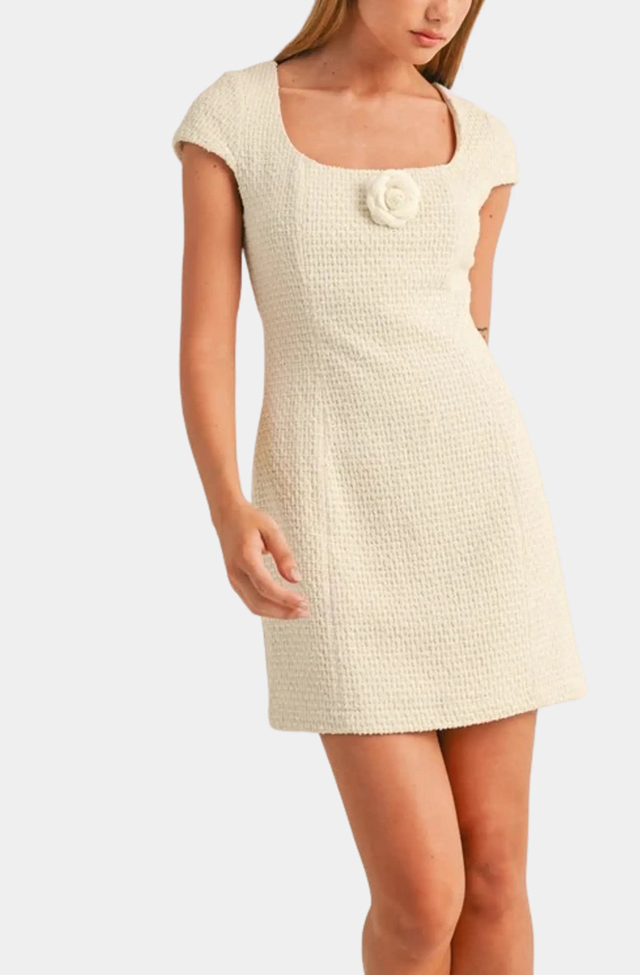 white midi dresses for club -Lana Tweed Mini Dress