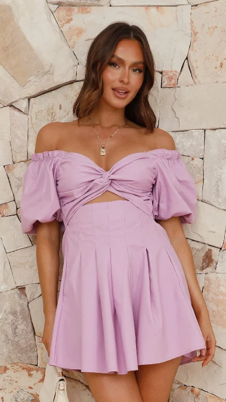 casual midi dresses for spring -Stelle Mini Dress - Lilac